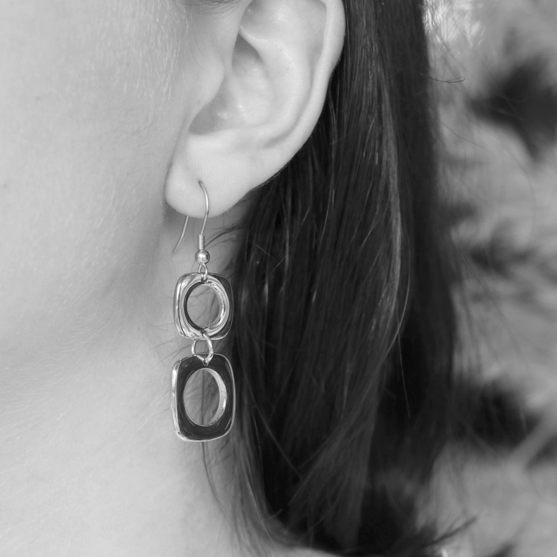 Boucles pendantes deux carrés