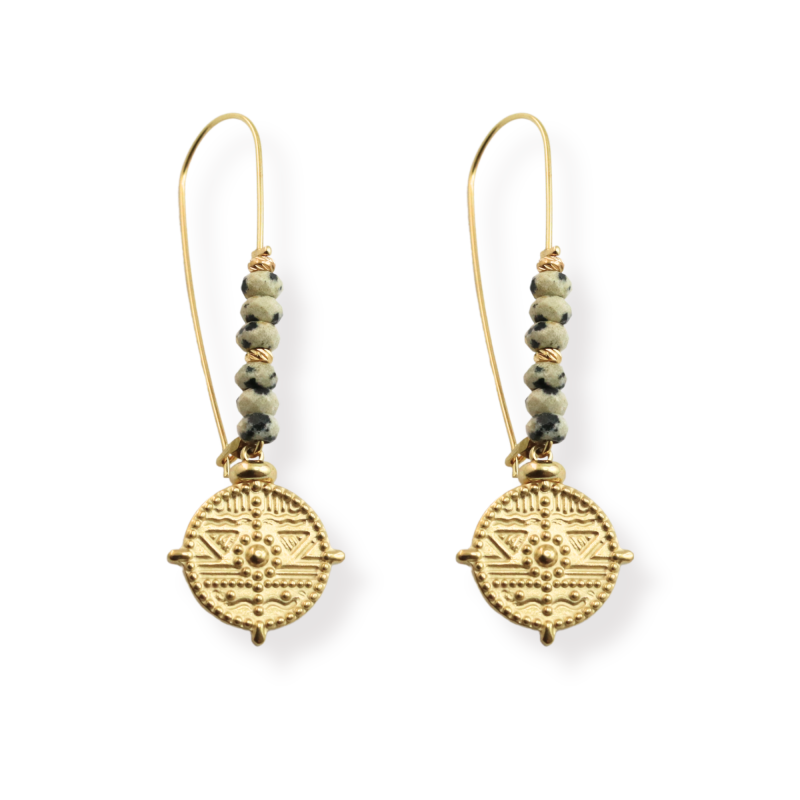 Boucles d'oreilles grandes dormeuses jaspe lamparci