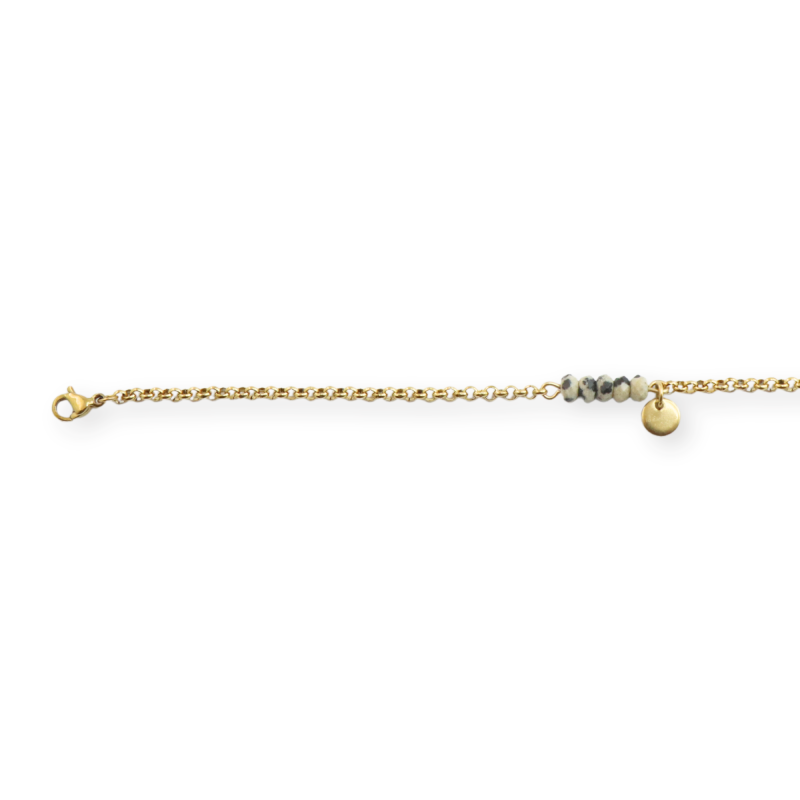 Bracelet 5 jaspes dalmatien