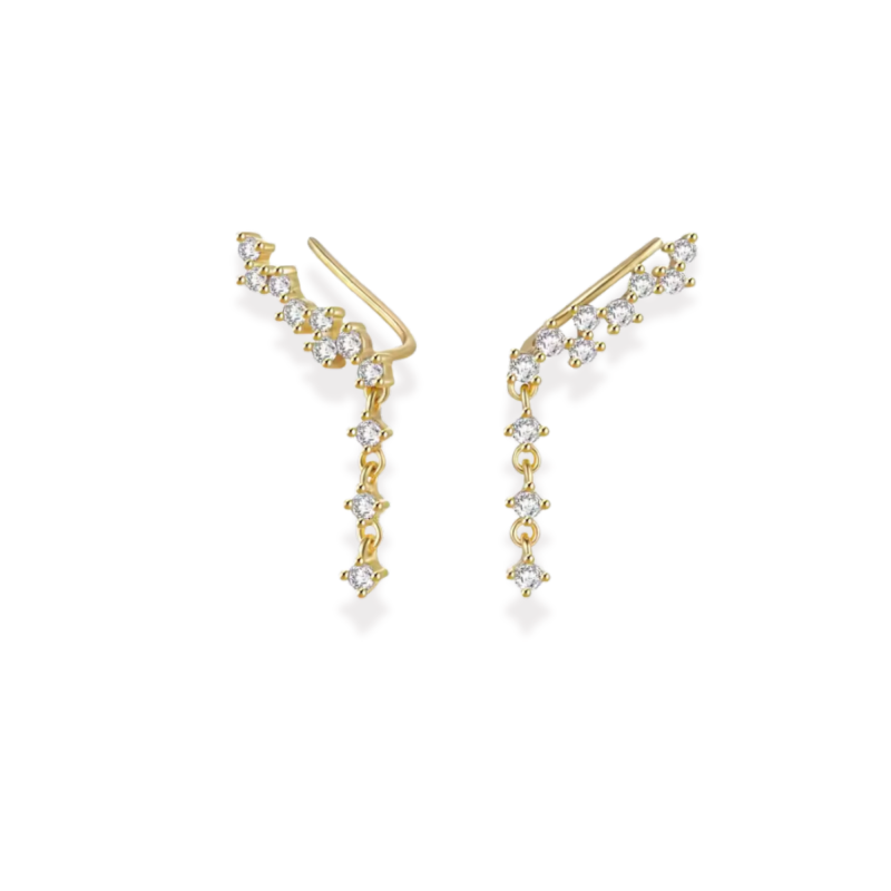 Boucles grimpantes pendantes Arg925 doré Oz