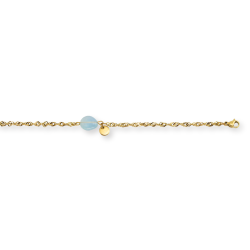 Bracelet chaine ovale aigue marine