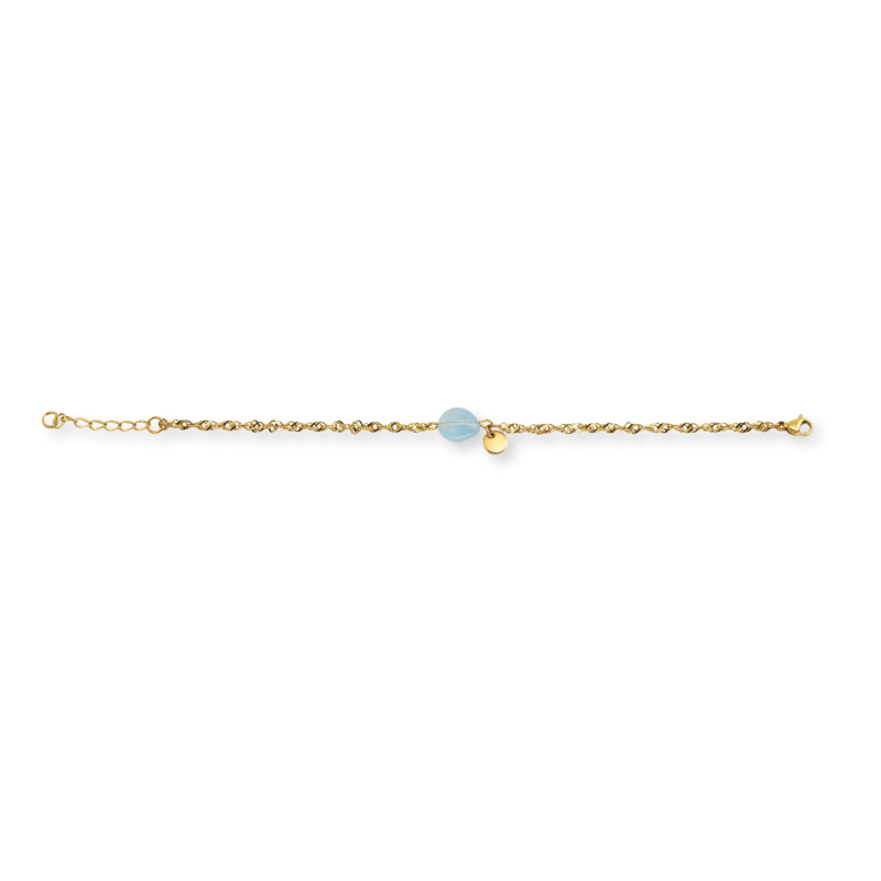 Bracelet chaine ovale aigue marine