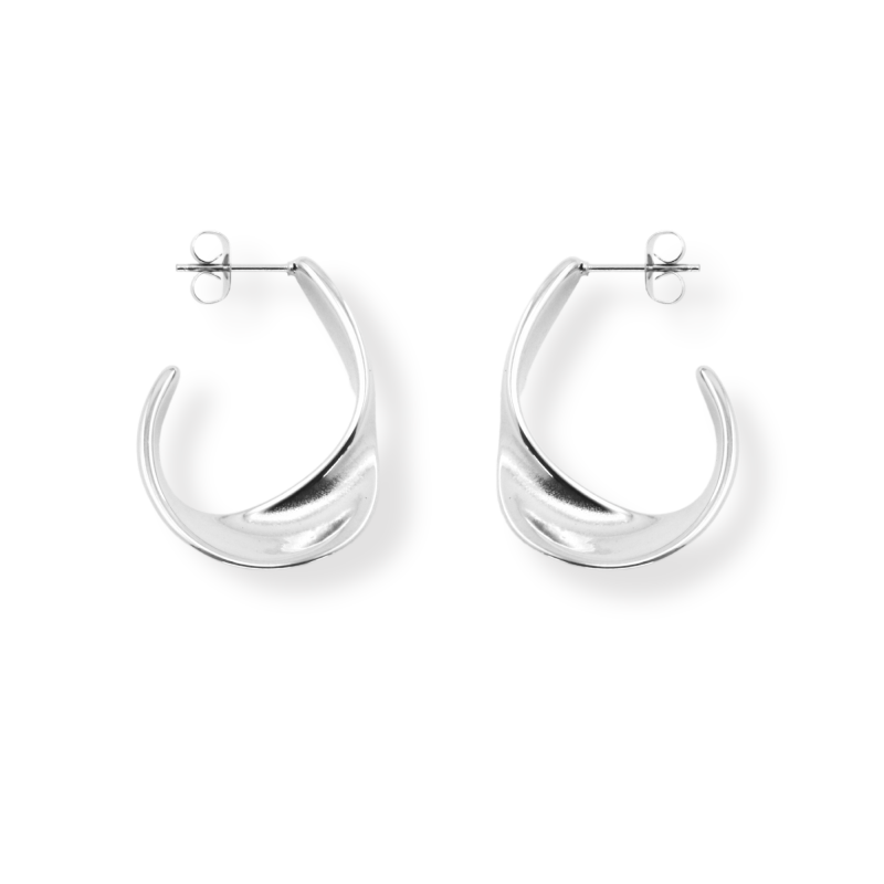 Créoles design acier inox