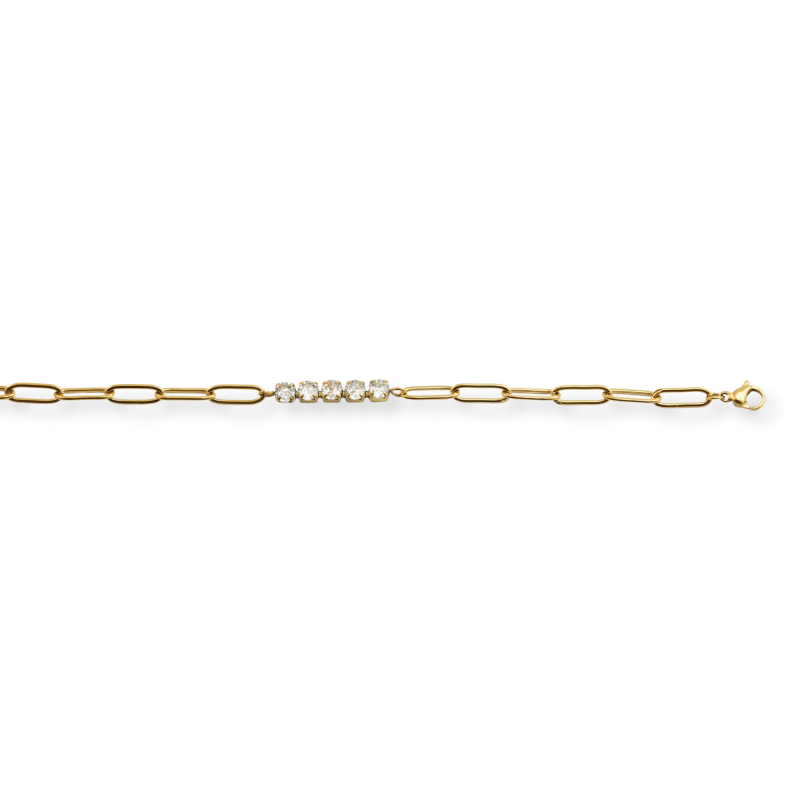 Bracelet 5 oxydes acier doré