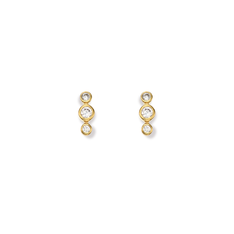 Boucles clous 3 zir Plaqué Or
