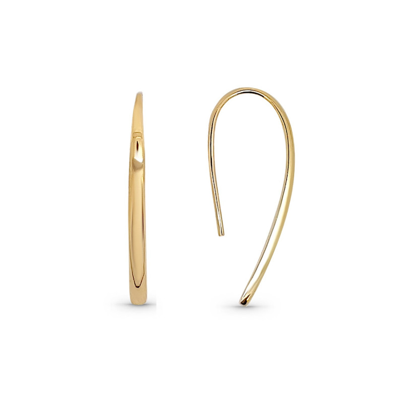 Boucles d'oreilles rigides design - Plaqué Or