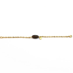 Bracelet chaine ovale Quartz fumé