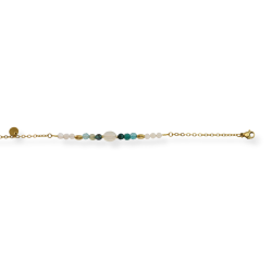 Bracelet pierre de lune, aigue marine et agate bleue