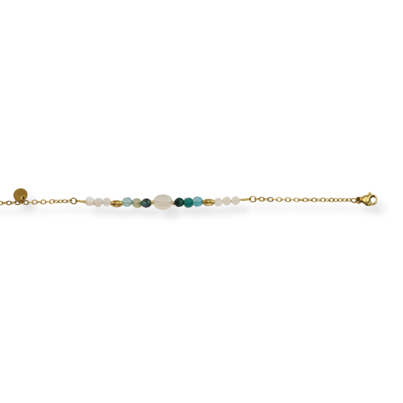 Bracelet pierre de lune et agate bleue