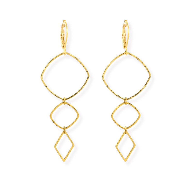 Boucles longues trois losanges