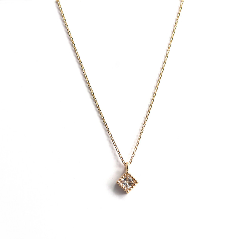 Collier pend losange Pl Or