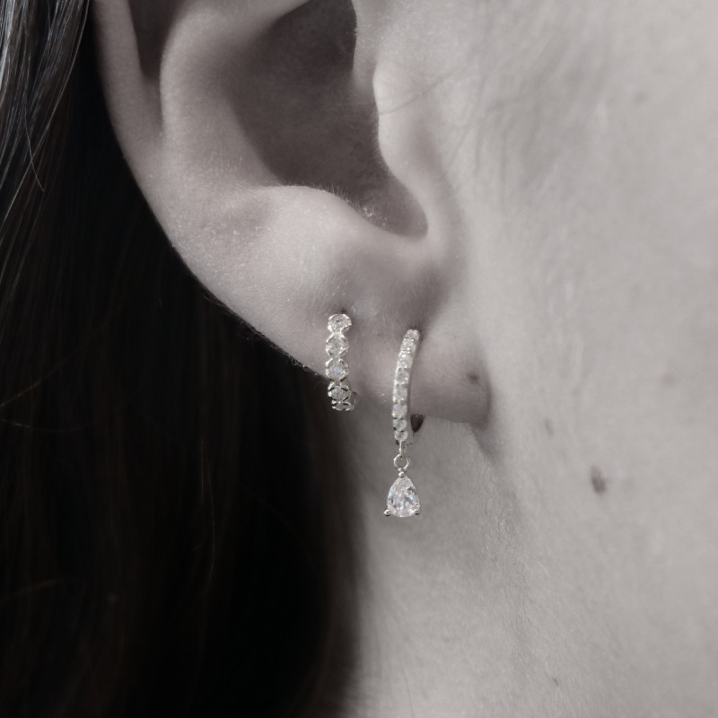 Minis-créoles argent 11 mm et oxydes