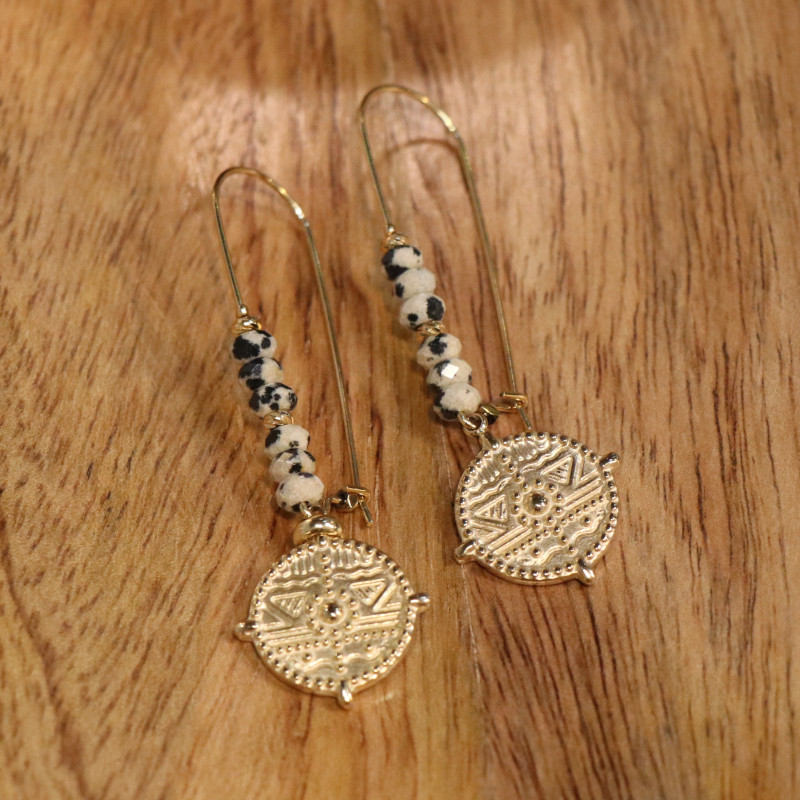 Boucles d'oreilles grandes dormeuses jaspe lamparci