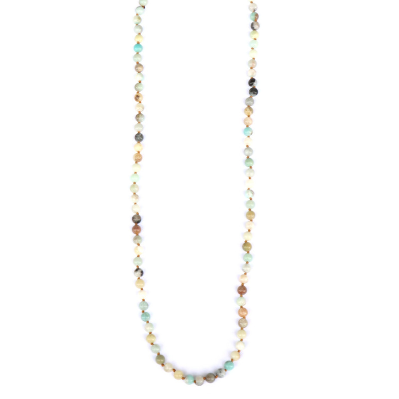 Sautoir boules amazonite