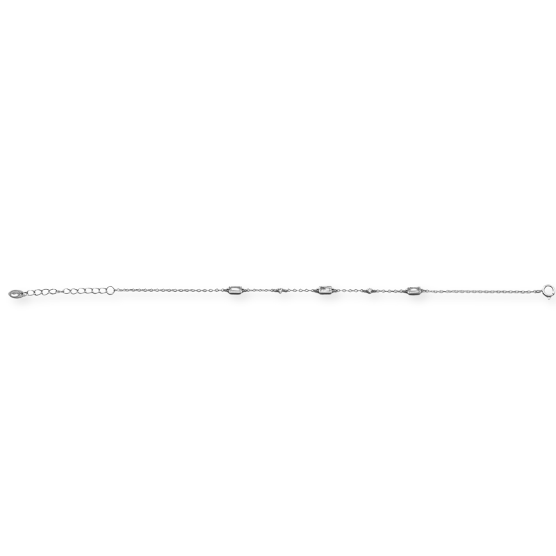 Bracelet enfilades oxydes rectangles - argent 925