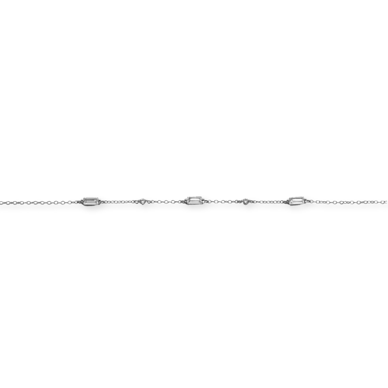 Bracelet enfilades oxydes rectangles - argent 925
