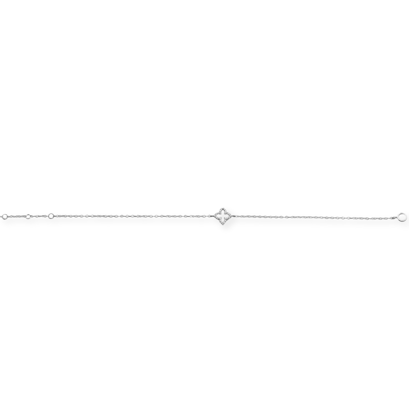 Bracelet trèfle oxydes - argent 925