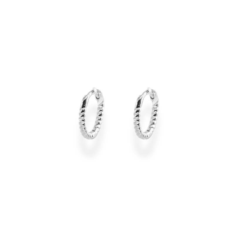 Minis-créoles torsadées argent 925 - 11mm