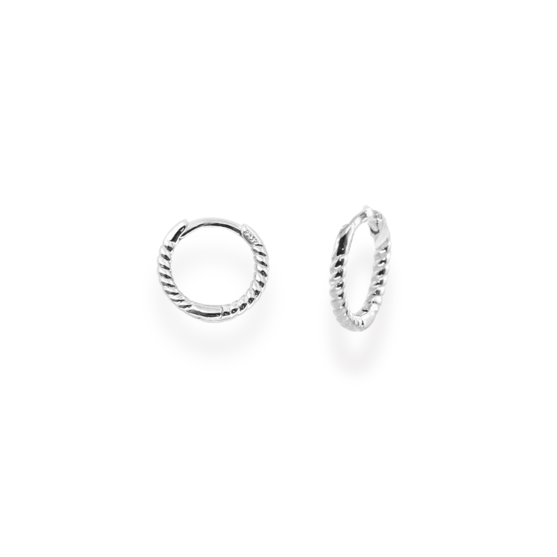 Minis-créoles torsadées argent 925 - 11mm