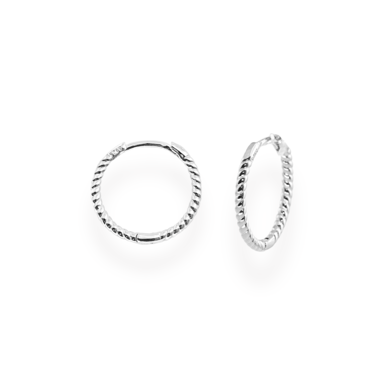 Minis-créoles torsadées argent 925 - 16mm