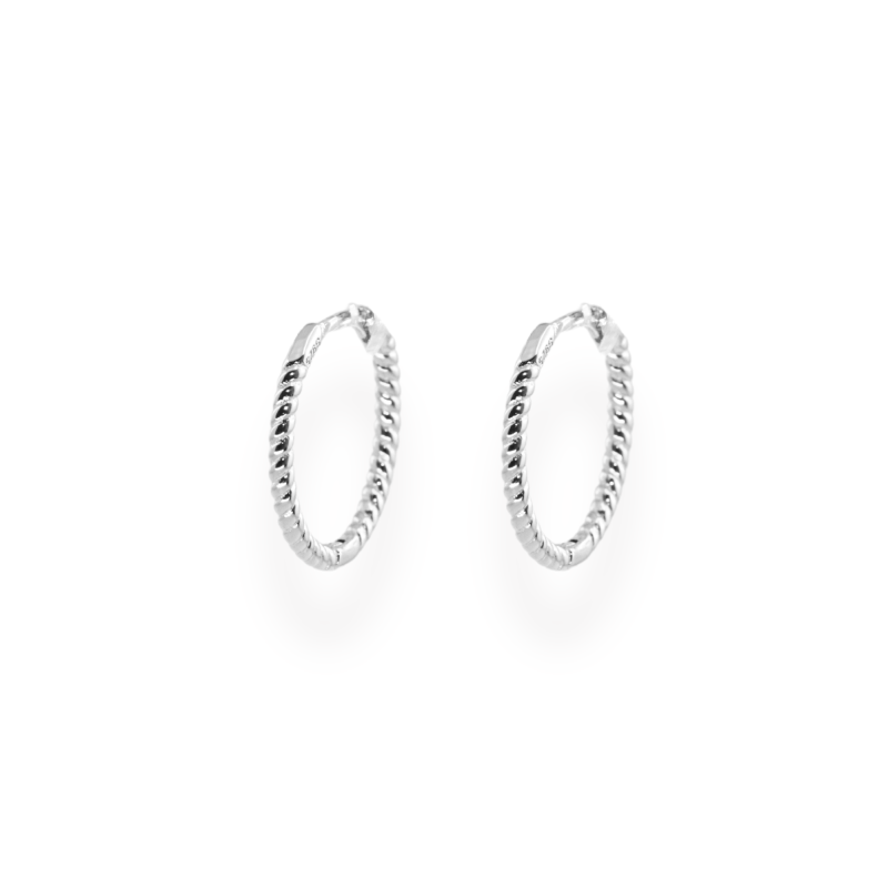 Minis-créoles torsadées argent 925 - 16mm