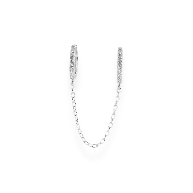 Double créoles chaîne oxydes - argent 925