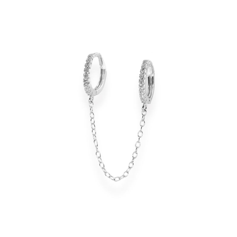 Double créoles chaîne oxydes - argent 925