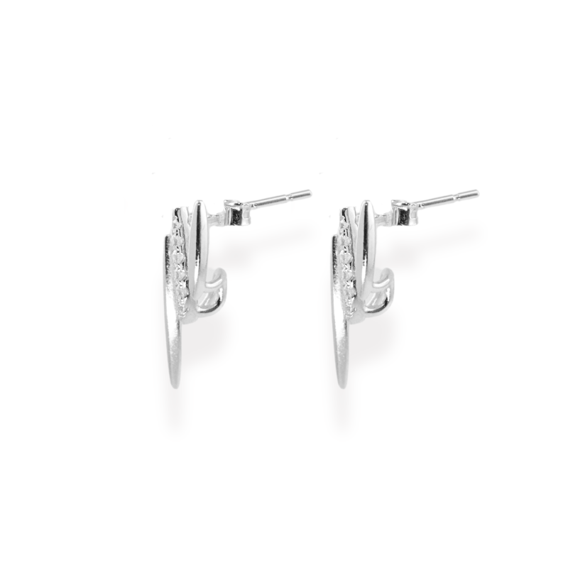 Puces design trois brins argent 925
