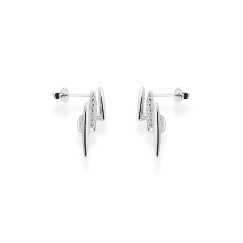 Puces design trois brins argent 925