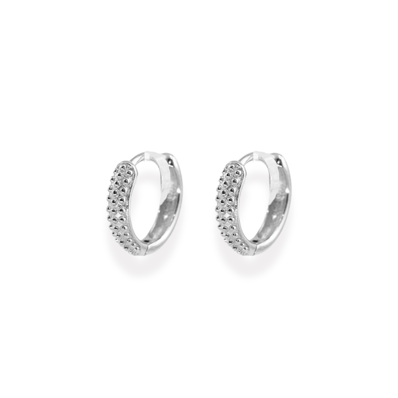 Mini-créoles boules 12mm - argent 925