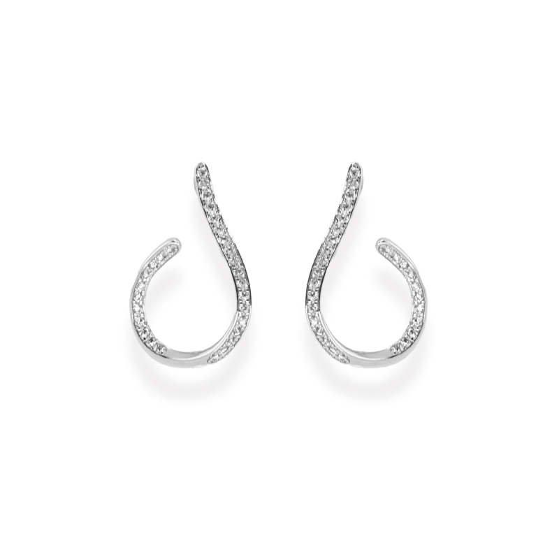 Boucles gouttes zirconium - argent 925