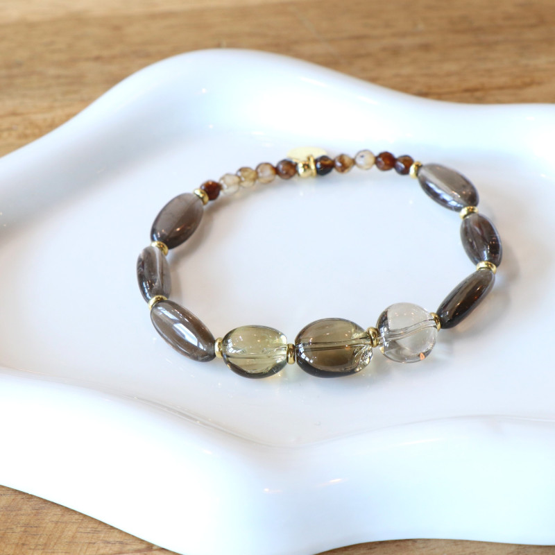 Bracelet quartz fumé