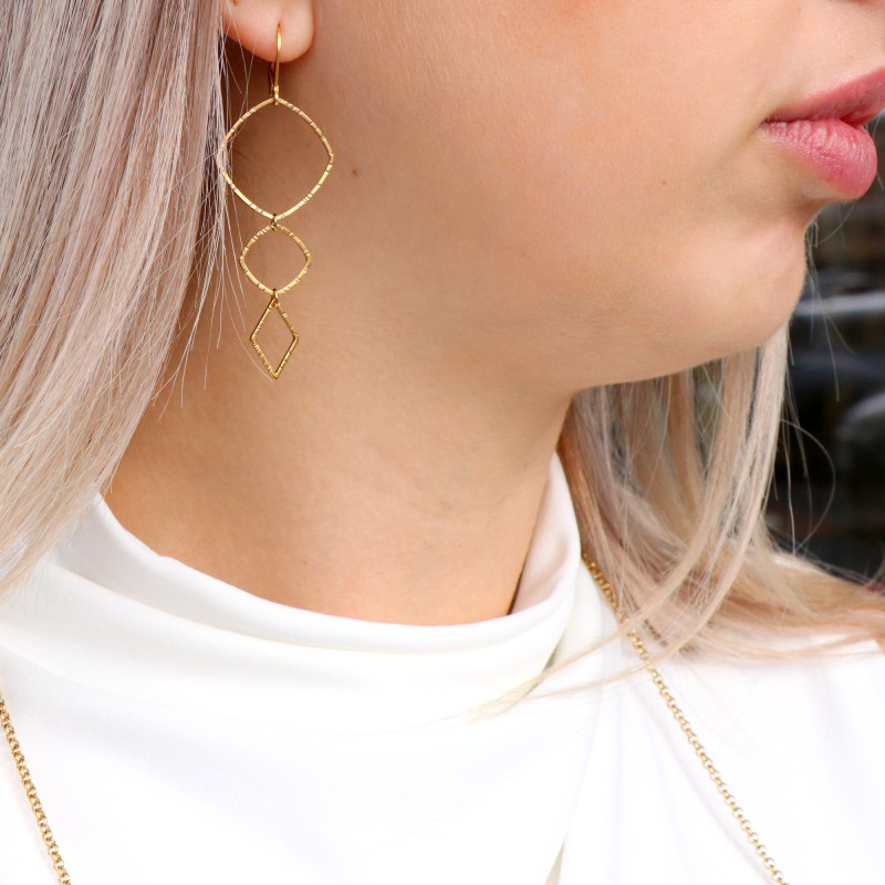 Boucles longues trois losanges