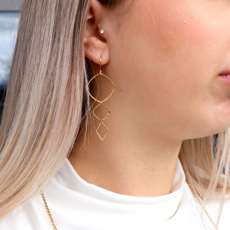 Boucles longues trois losanges