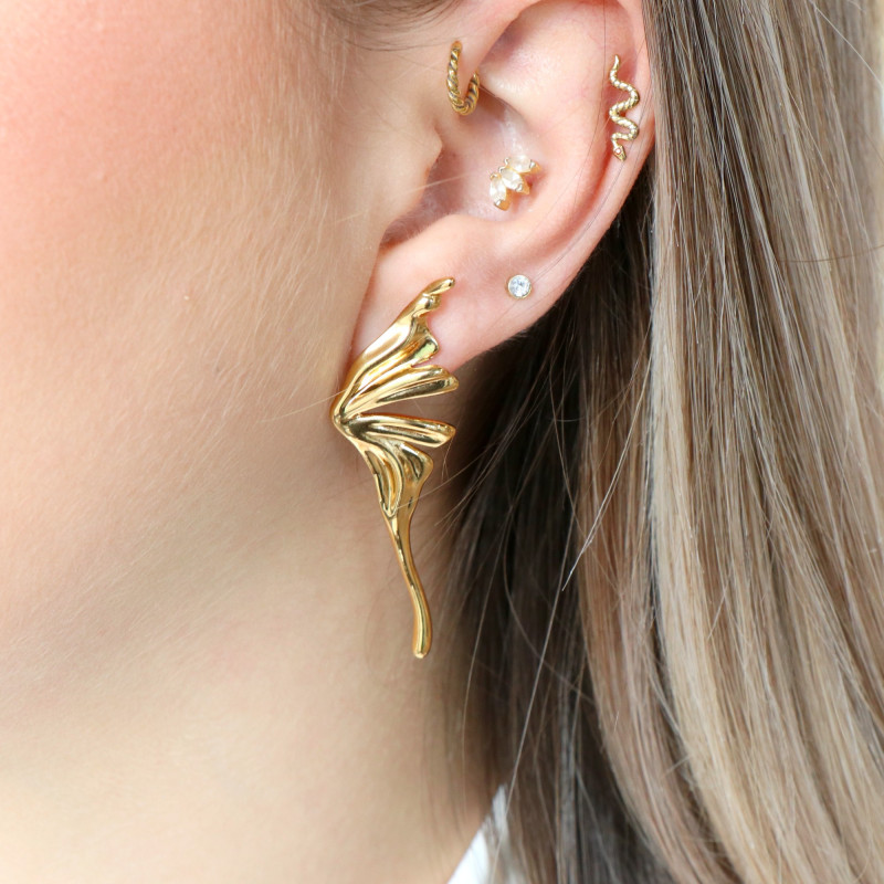 Boucles papillon - Acier doré