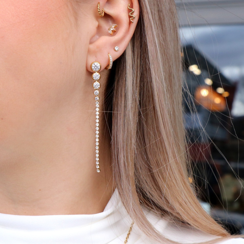 Boucles pendantes OZ acier doré