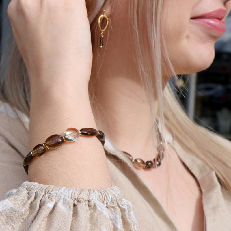 Bracelet quartz fumé