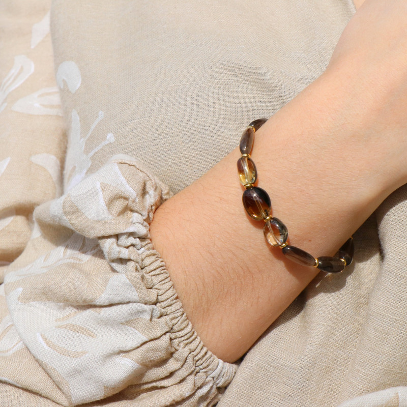 Bracelet quartz fumé