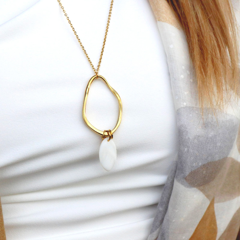 Pendentif grande goutte nacre