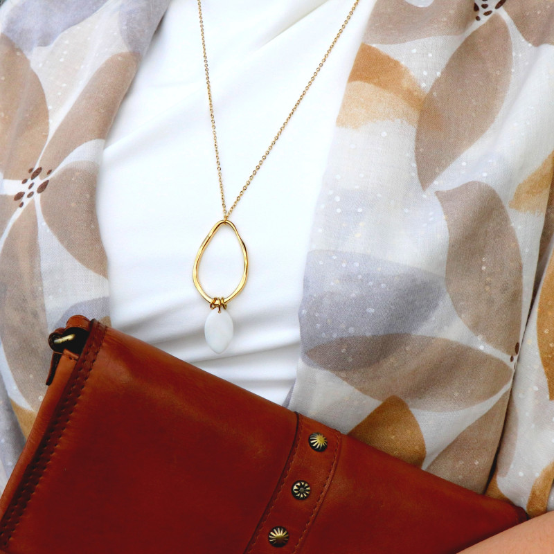 Pendentif grande goutte nacre