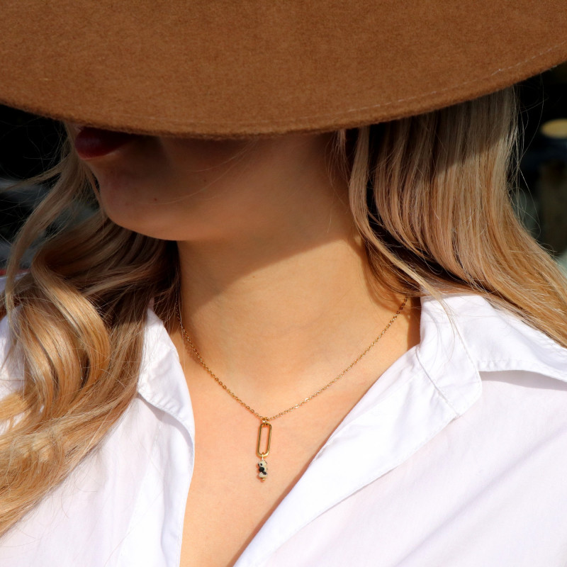 Collier rectangle trois jaspes lamparci