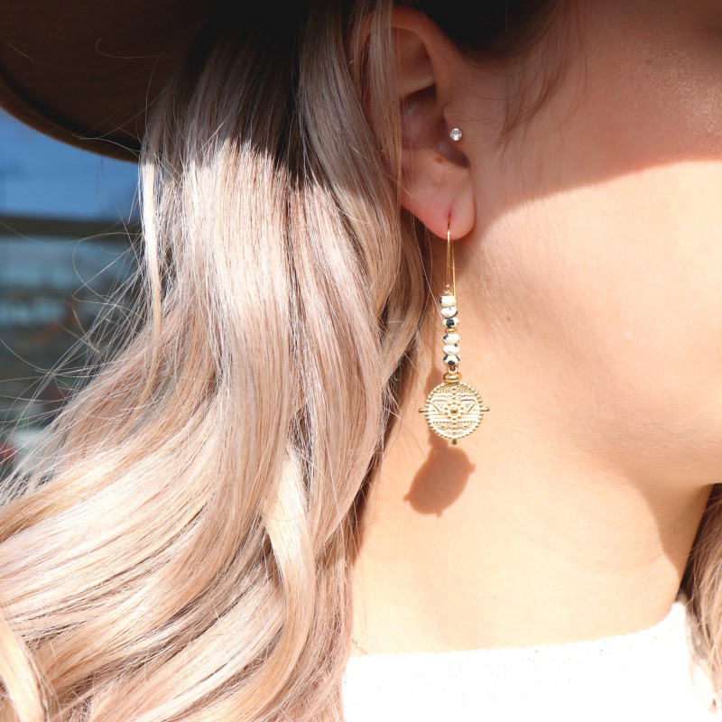 Boucles d'oreilles grandes dormeuses jaspe lamparci