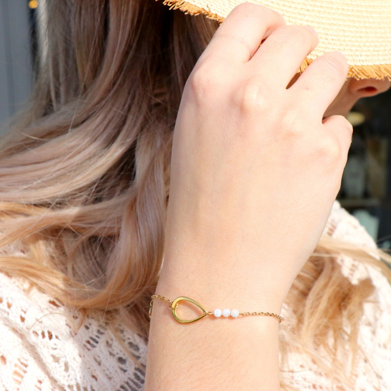 Bracelet goutte trio pierre de lune