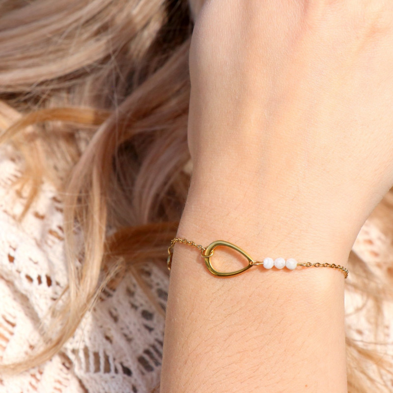 Bracelet goutte trio pierre de lune