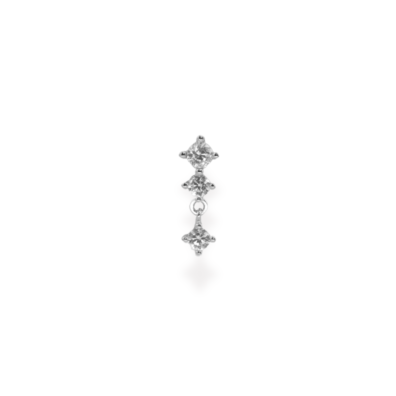 Puce trois oxydes pendent argent 925 - unité