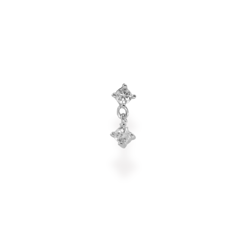 Puce deux oxydes pendent argent 925 - unité