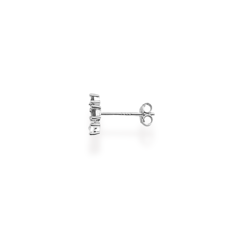 Puce trois zircons verts argent 925 - unité