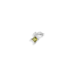 Puce deux zircons verts argent 925 - unité