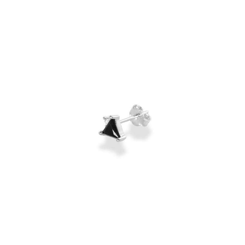 Puce triangle noir argent 925 - unité