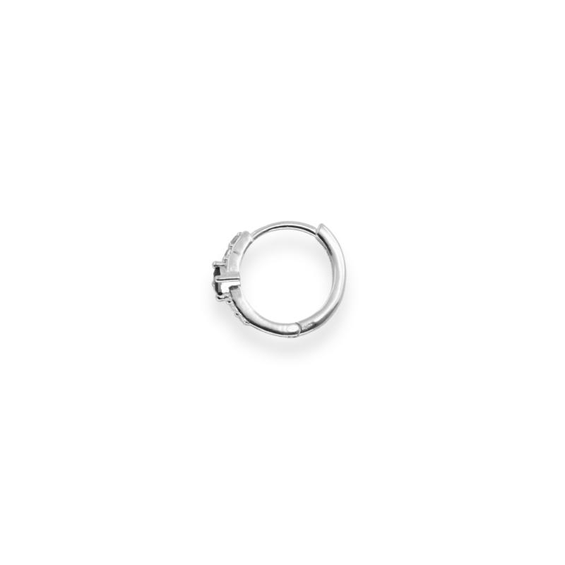 Mini-créoles losange noir argent 925 - unité